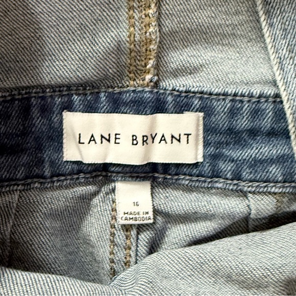 Lane Bryant Shorts Wide Leg Blue Jean Overalls - Picture 8 of 12